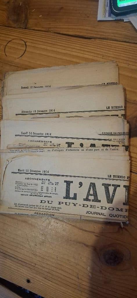 Oude originele kranten WO1, Collections, Revues, Journaux & Coupures, Journal, Avant 1920, Envoi
