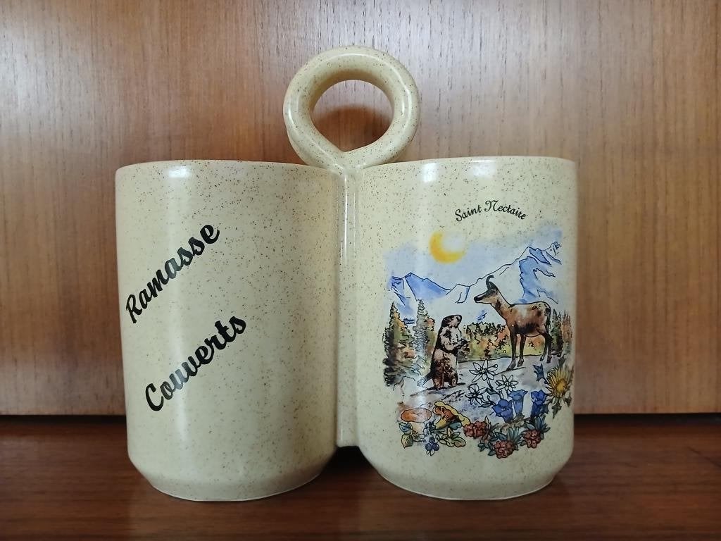 Ramasse-couverts "Saint Nectaire" à 2 compartiments - 20 cm, Céramique, Enlèvement, Utilisé, Autres types