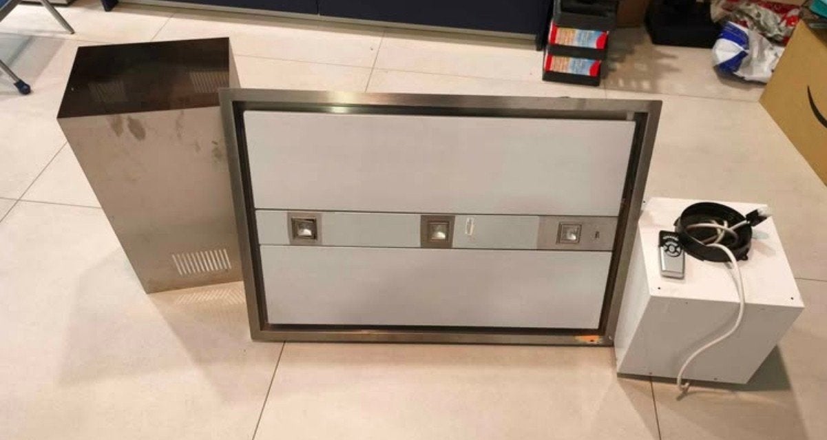 Design-plafondkap Beko 90 cm — Volledig ROESTVRIJ STAAL, Ophalen