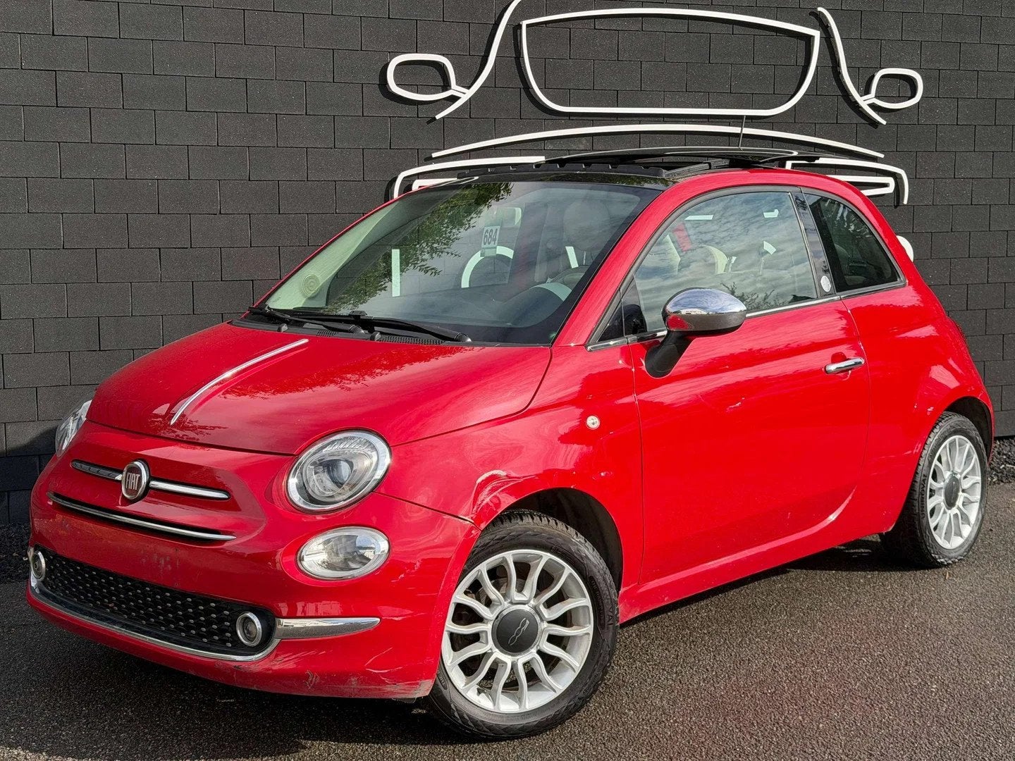 Fiat 500 1.2i+PROBLEME BOITE DE VITESSE AUTO+AIRCO+TOIT OUVR, Achat, Entreprise, 69 ch, Berline