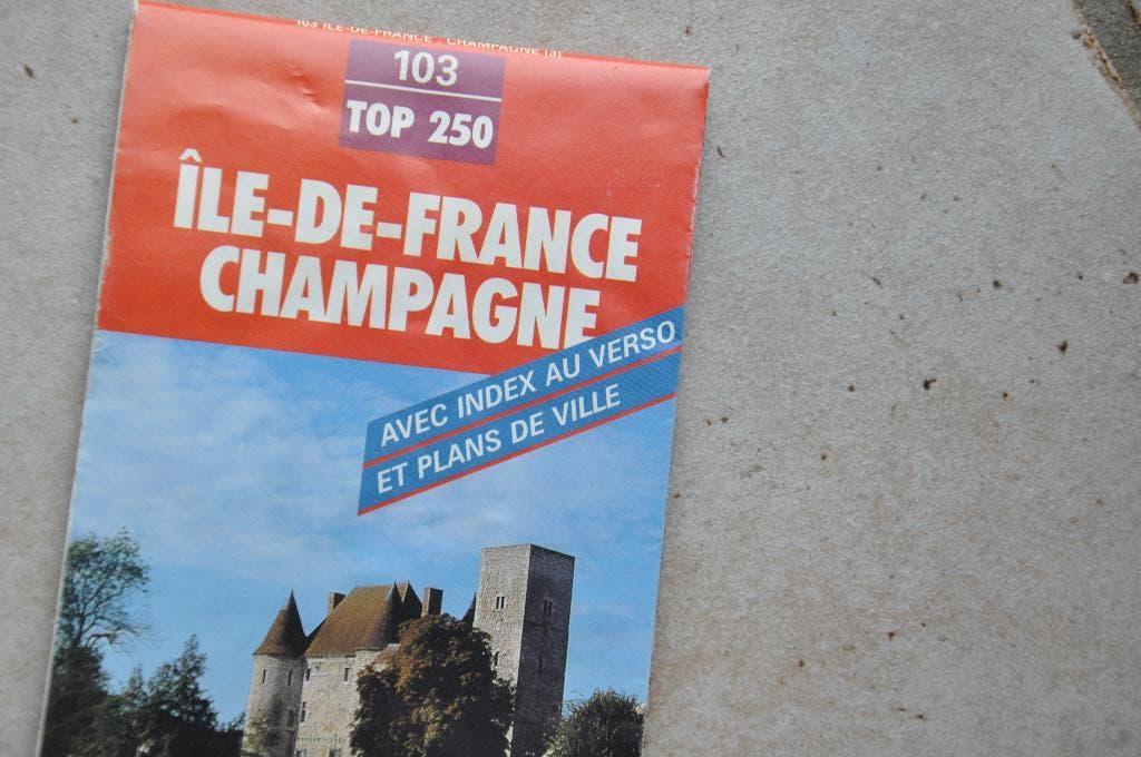 Vintage wegenkaart landkaart Île-de-France Champagne (1994?), Boeken, Atlassen en Landkaarten, Verzenden, Landkaart