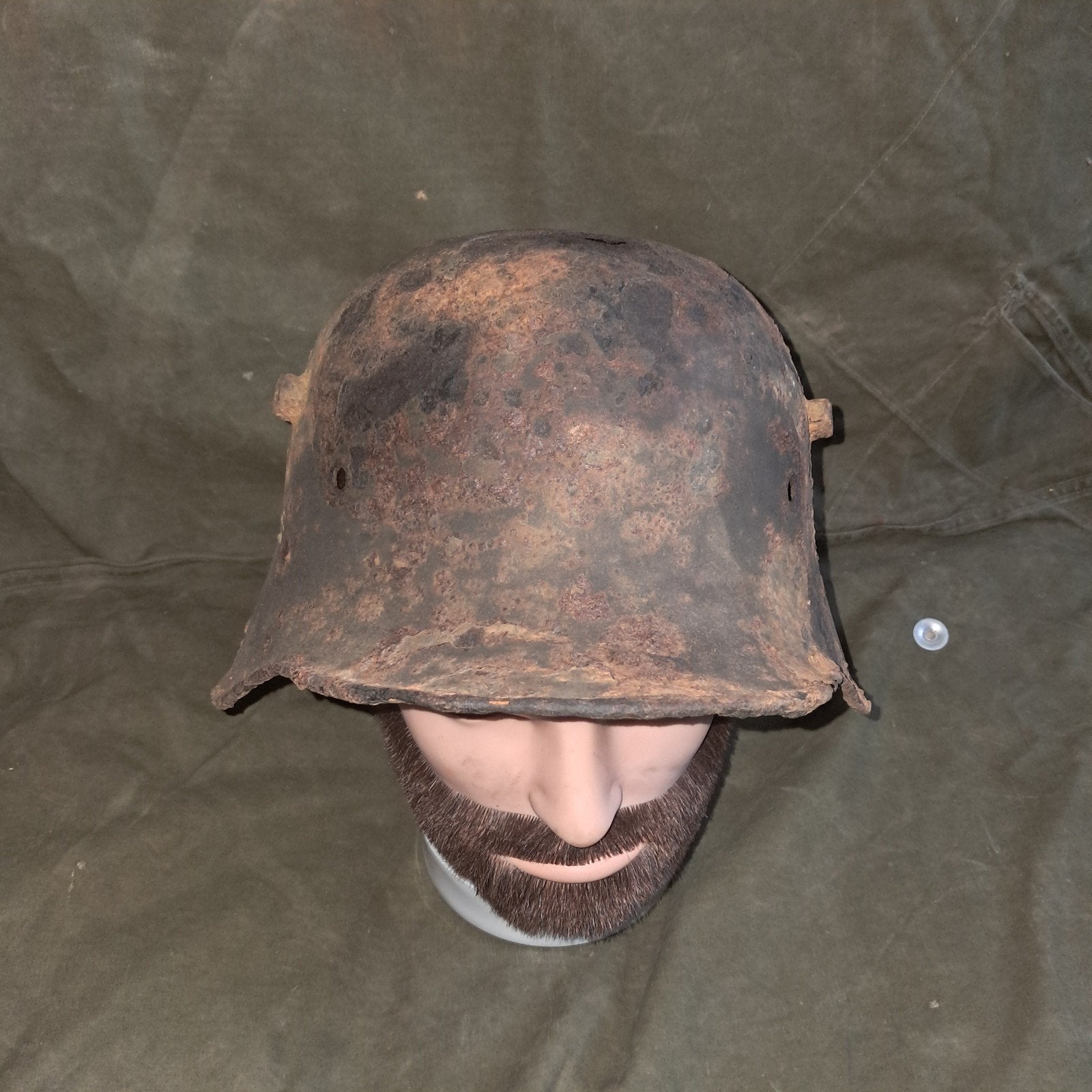 casque allemand ww1 réutiliser ww2, Collections, Enlèvement ou Envoi