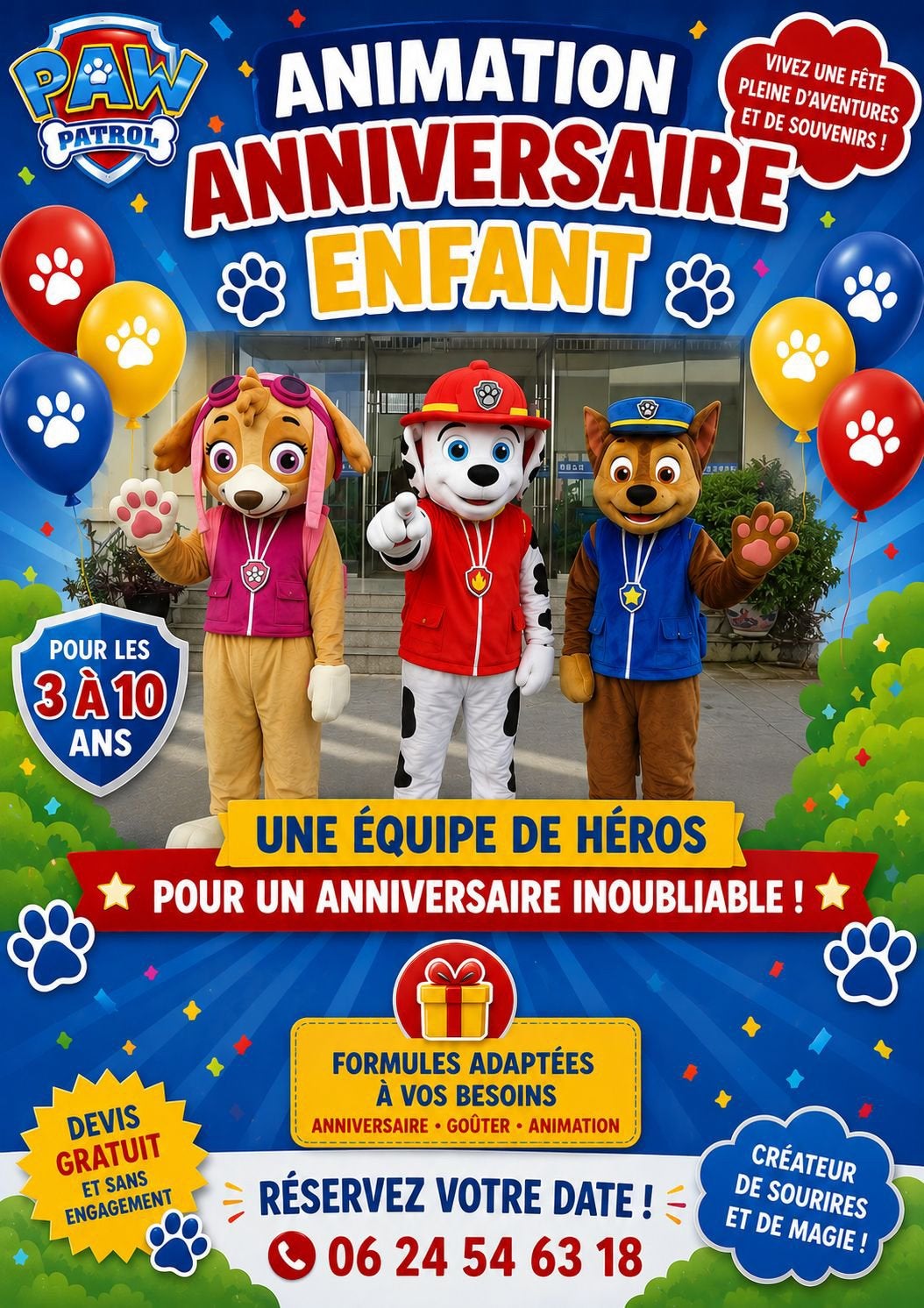Mascotte Pat’patrouille anniversaire, Enlèvement ou Envoi