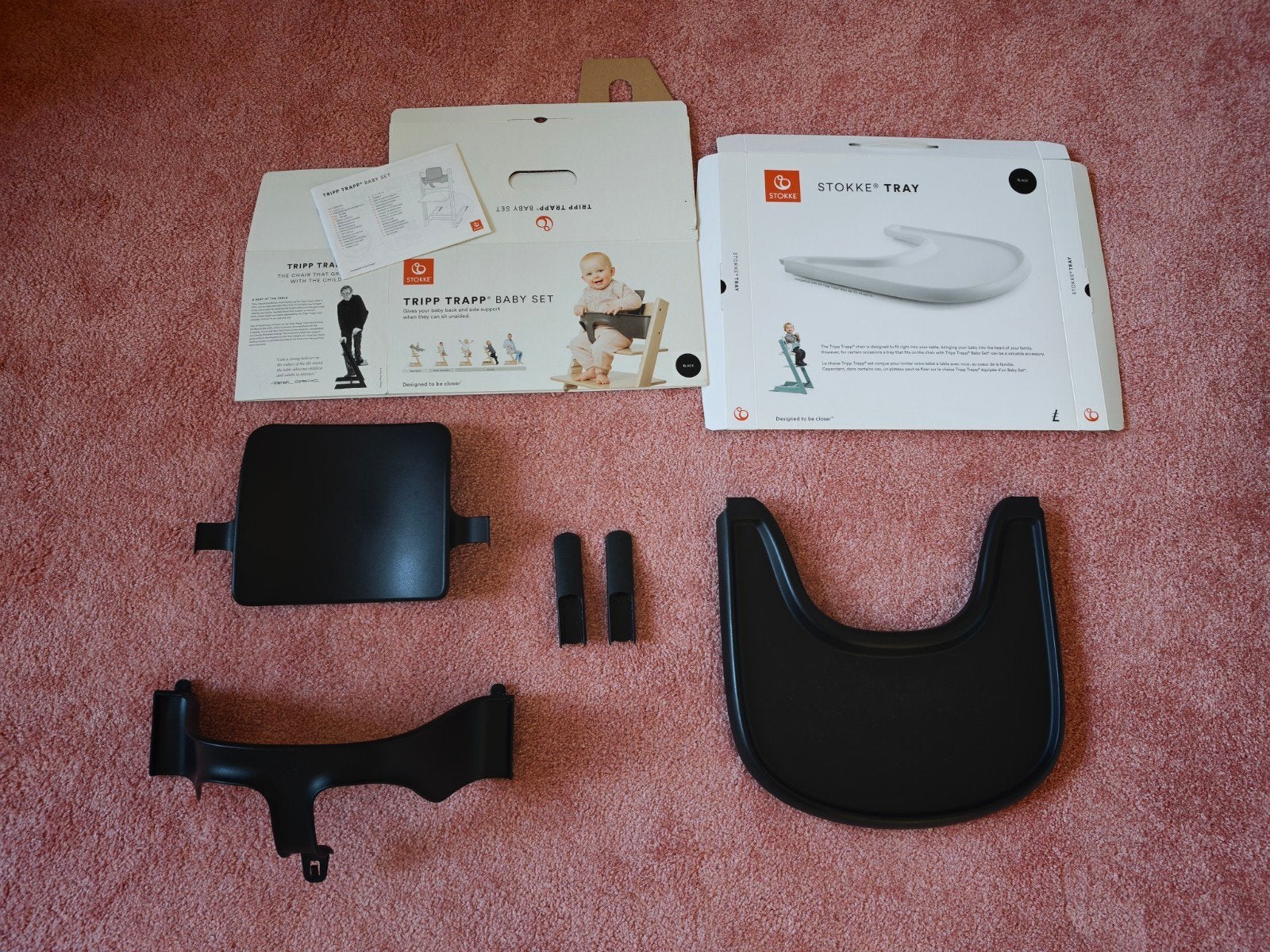 Stokke Tray & Tripp Trapp Baby Set zwart, Enlèvement, Utilisé, Chaise(s)