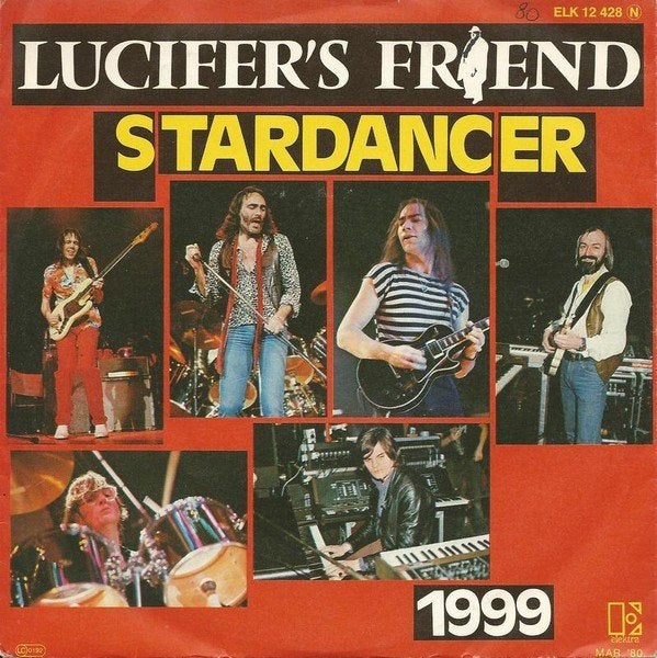 LUCIFER'S FRIEND STARDANCER 45T, Cd's en Dvd's, Vinyl Singles, Zo goed als nieuw, Rock en Metal, Single, 1980 - 1989
