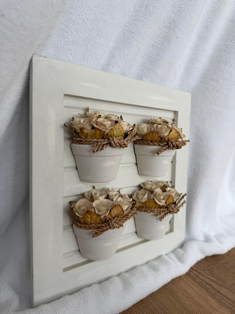 Kader met bloempotjes 3D in perfecte staat voor aan de muur, Ophalen, Zo goed als nieuw