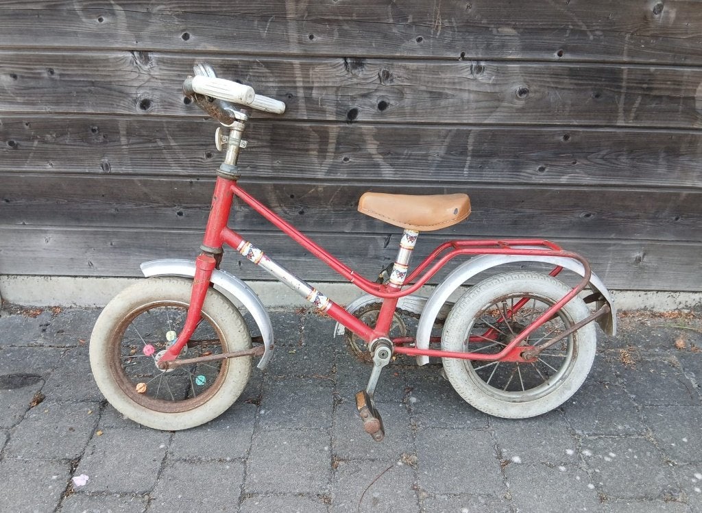 Doortrapper kinderfietsje voor +/- 3-5 jaar oud, Fietsen en Brommers, Ophalen, Gebruikt, Terugtraprem, Minder dan 16 inch