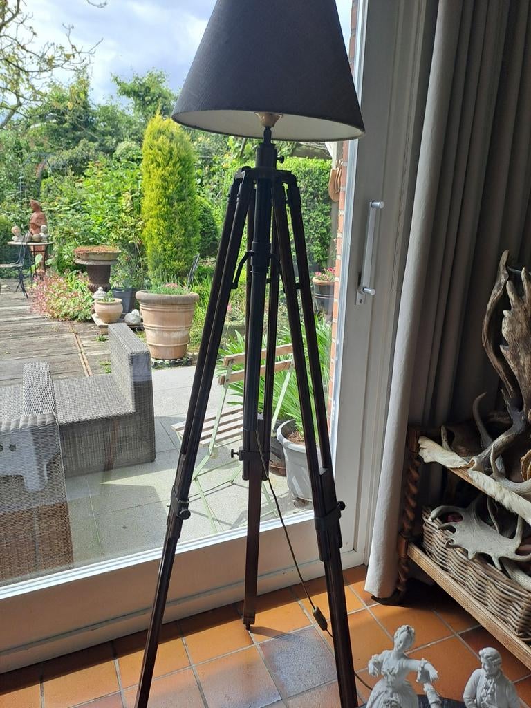 Vloerlamp , verstelbaar statief  met stoffen  kap, Huis en Inrichting, Ophalen