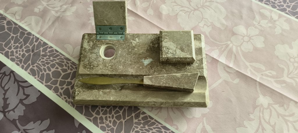 Antieke marmeren inkstel uit Art Deco-tijdperk, Antiek en Kunst, Antiek | Kantoor en Zakelijk, Ophalen of Verzenden