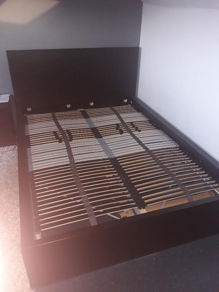 Lit 2 personnes IKEA MALM, Maison & Meubles, Chambre à coucher | Lits, Brun, Enlèvement, 200 cm, Bois
