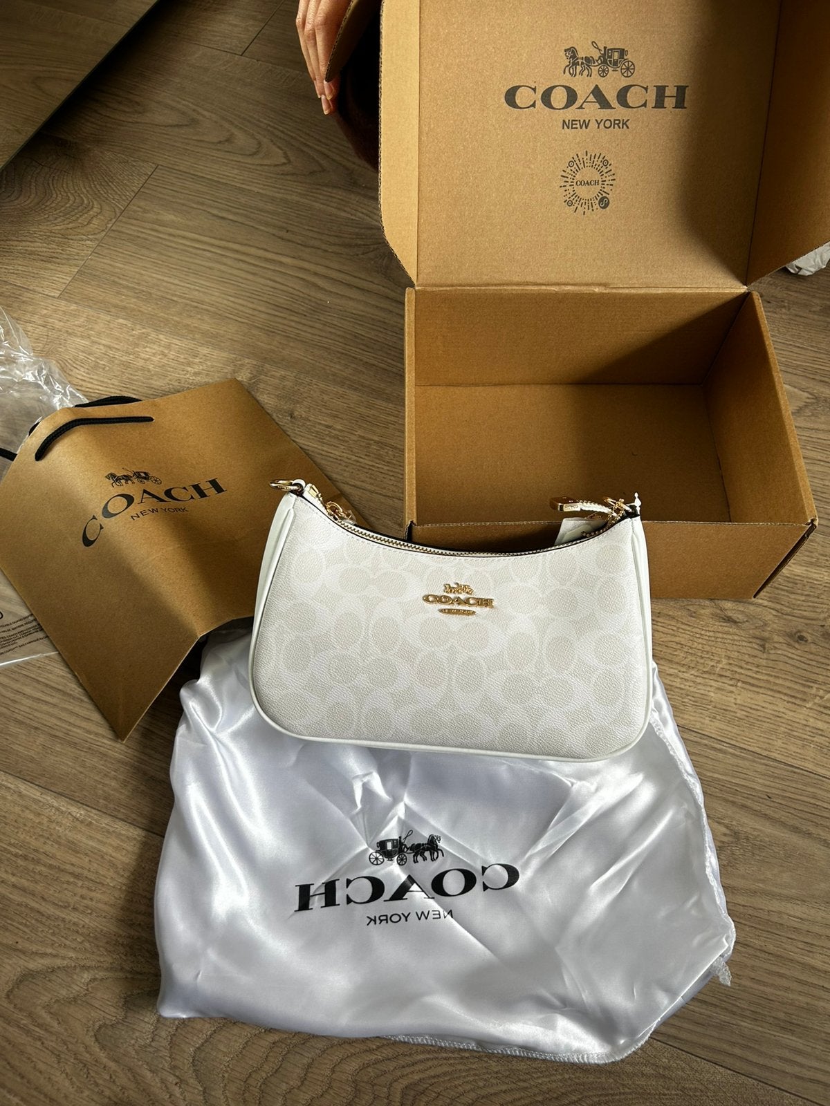 Sac Coach Teri Signature Canvas Blanc/Chalk, Envoi, Comme neuf, Blanc, Sac à bandoulière