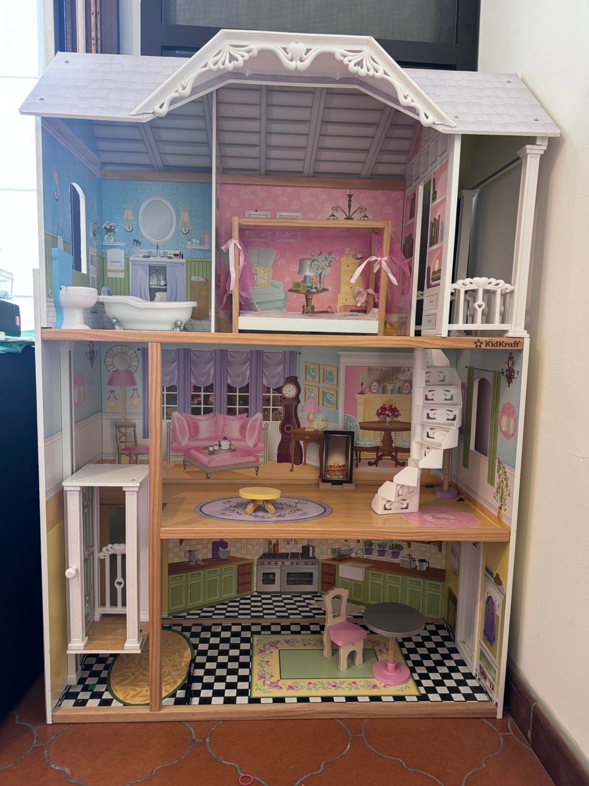 Kidkraft poppenhuis met onderdelen, Ophalen, Zo goed als nieuw, Poppenhuis