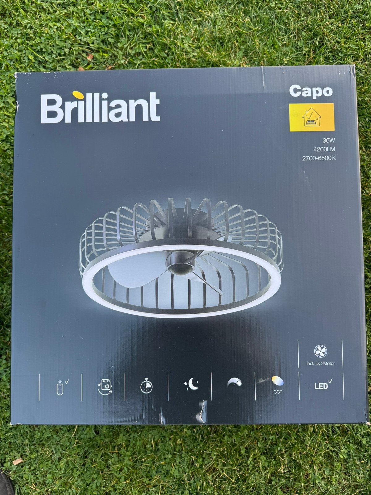 ventilateur-plafonnier LED 36 W brilliant neuf !, Enlèvement, Comme neuf, Brilliant, LED