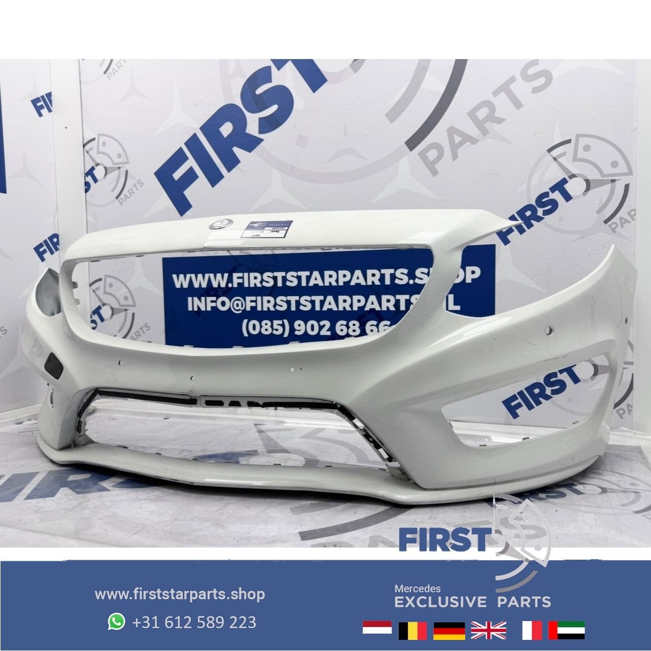 W246 AMG BUMPER B Klasse Facelift Voorbumper 2018 PDC ZWART, Gebruikt, -, Voor, Ophalen of Verzenden