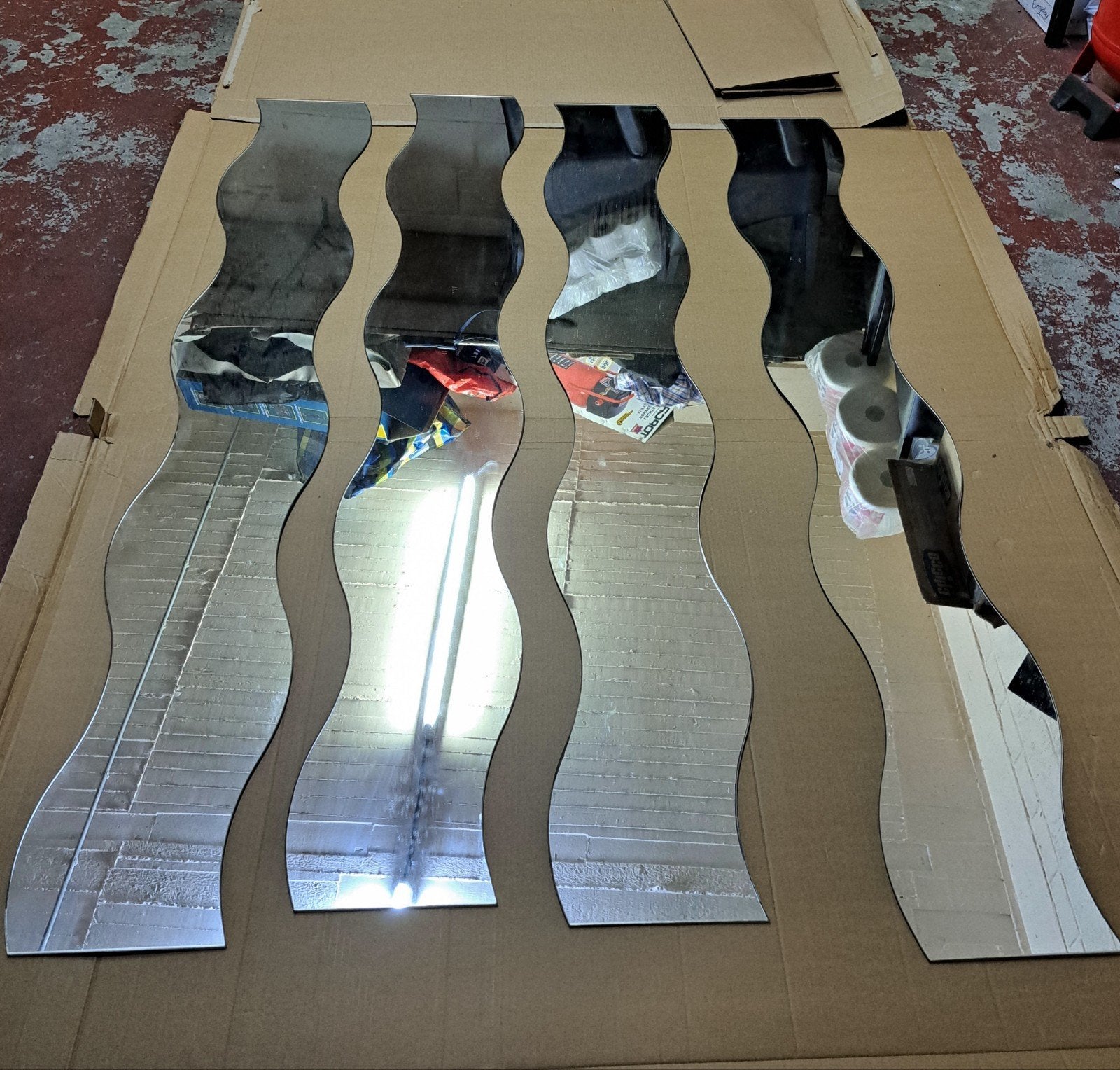 4 IKEA wave-spiegels, Ophalen, Minder dan 50 cm, Gebruikt, 100 tot 150 cm