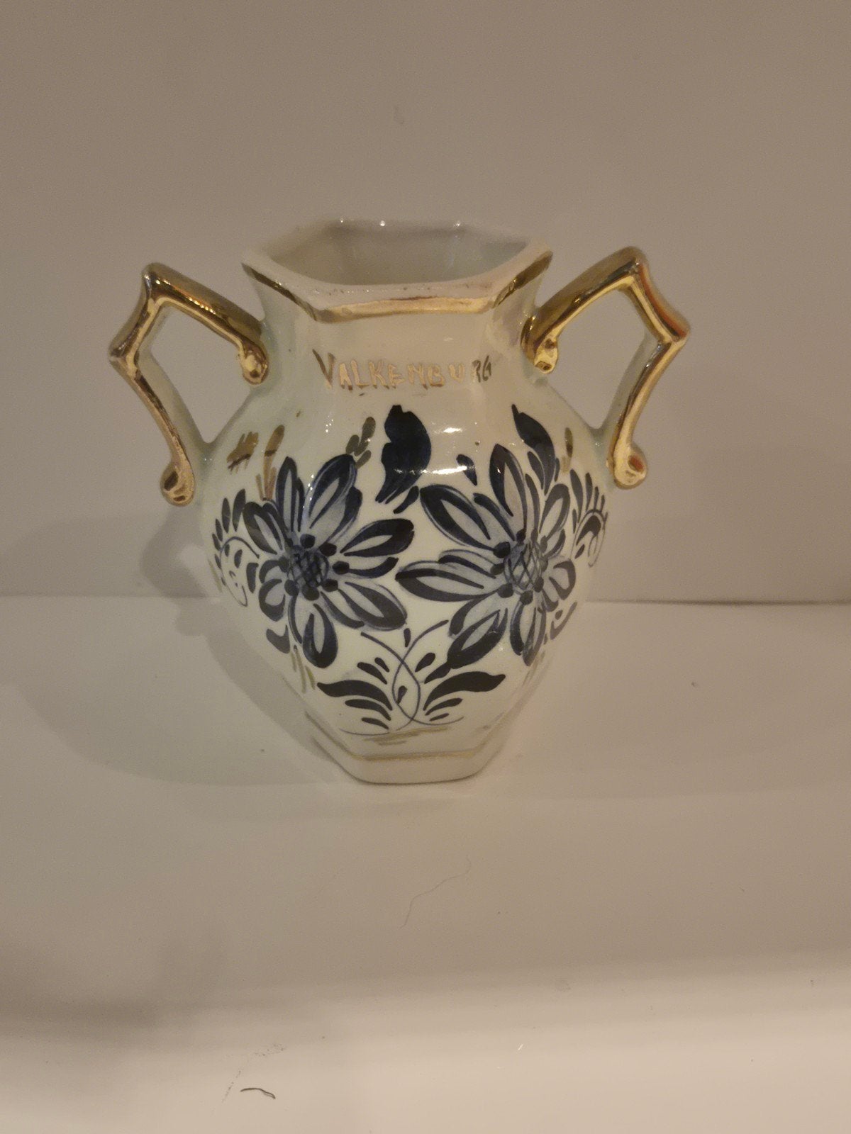 Vintage Elesva Holland W6 Delfts Blauw souvenirvaasje Valken, Ophalen of Verzenden