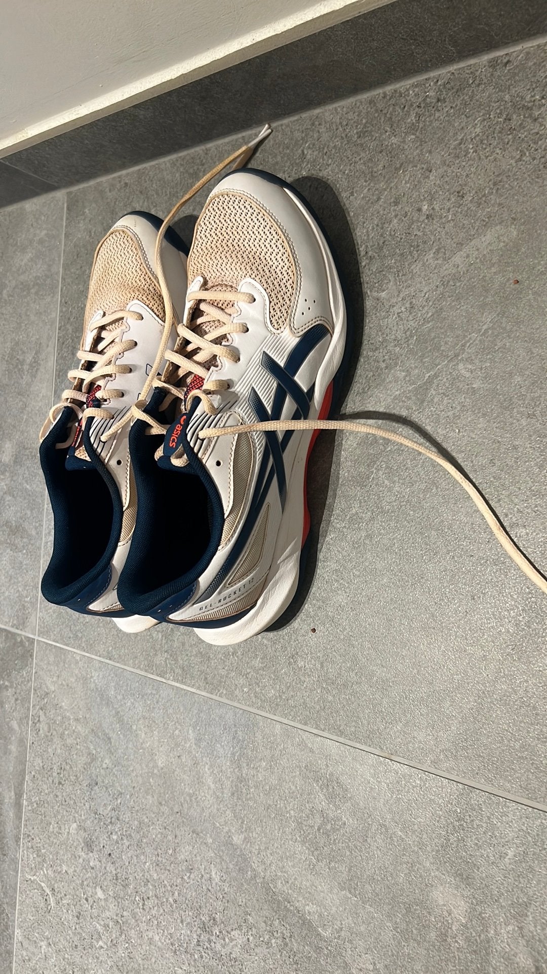 Chaussures Asics blanche et bleu homme pointure 45, Sport en Fitness, Tennis, Ophalen, Zo goed als nieuw, Schoenen, Overige merken