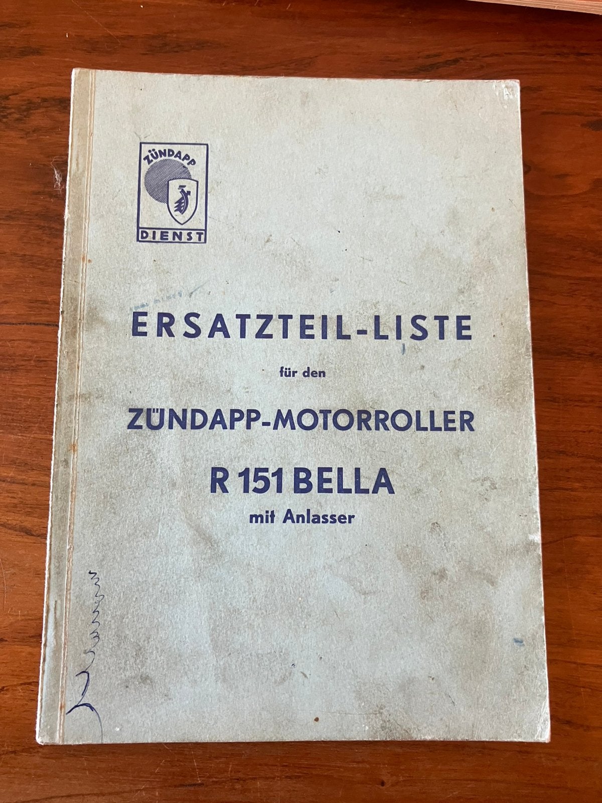 Zundapp Bella scooter R151 onderdelen boek, Enlèvement ou Envoi, Utilisé
