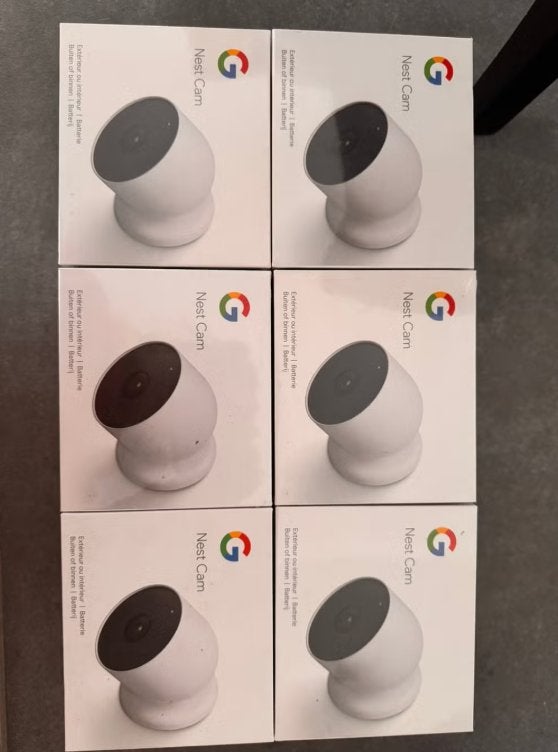 Google Nest Cam 6 pack + Nest deurbel + Nest Hub 2 + therm, Ophalen, Nieuw, Buitencamera