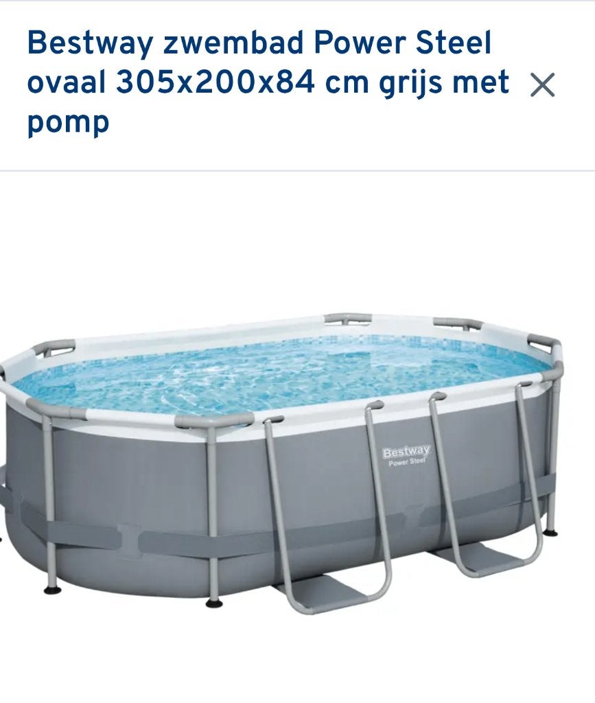 Bestway zwembad ovaal 305x200x84 cm inclusief accessoires, Ophalen, Gebruikt, 200 tot 300 cm, 80 tot 120 cm