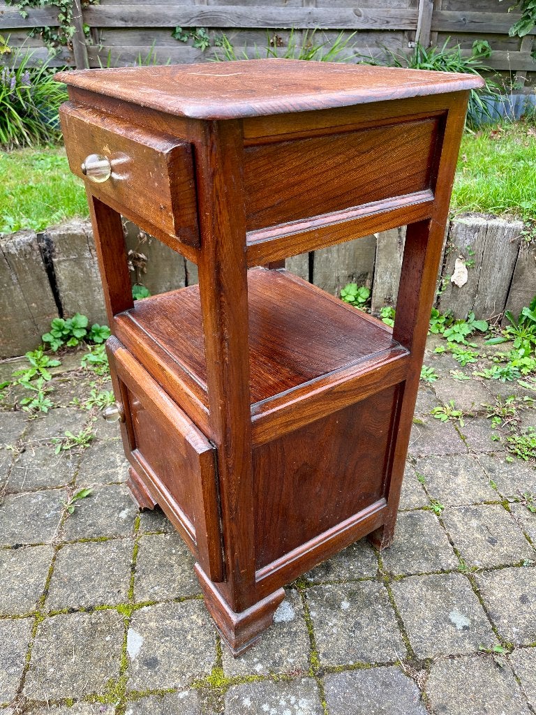 table de chevet vintage en bois rétro, 70 cm ou plus, 45 à 65 cm, Enlèvement, Utilisé