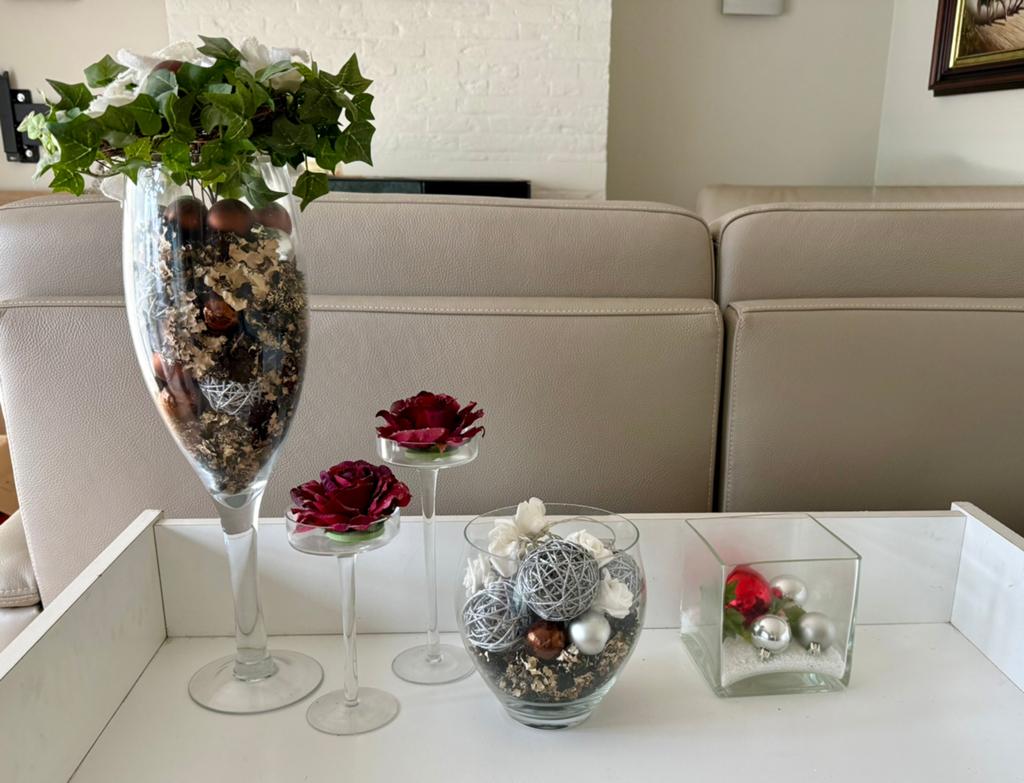 Ensemble de 5 vases déco en verre (y compris le remplissage), Enlèvement, Comme neuf