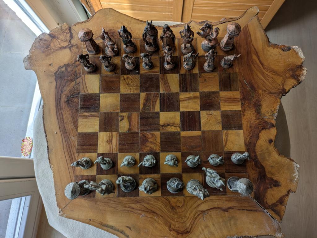Houten schaakbord loden Schaakstukken, Ophalen of Verzenden