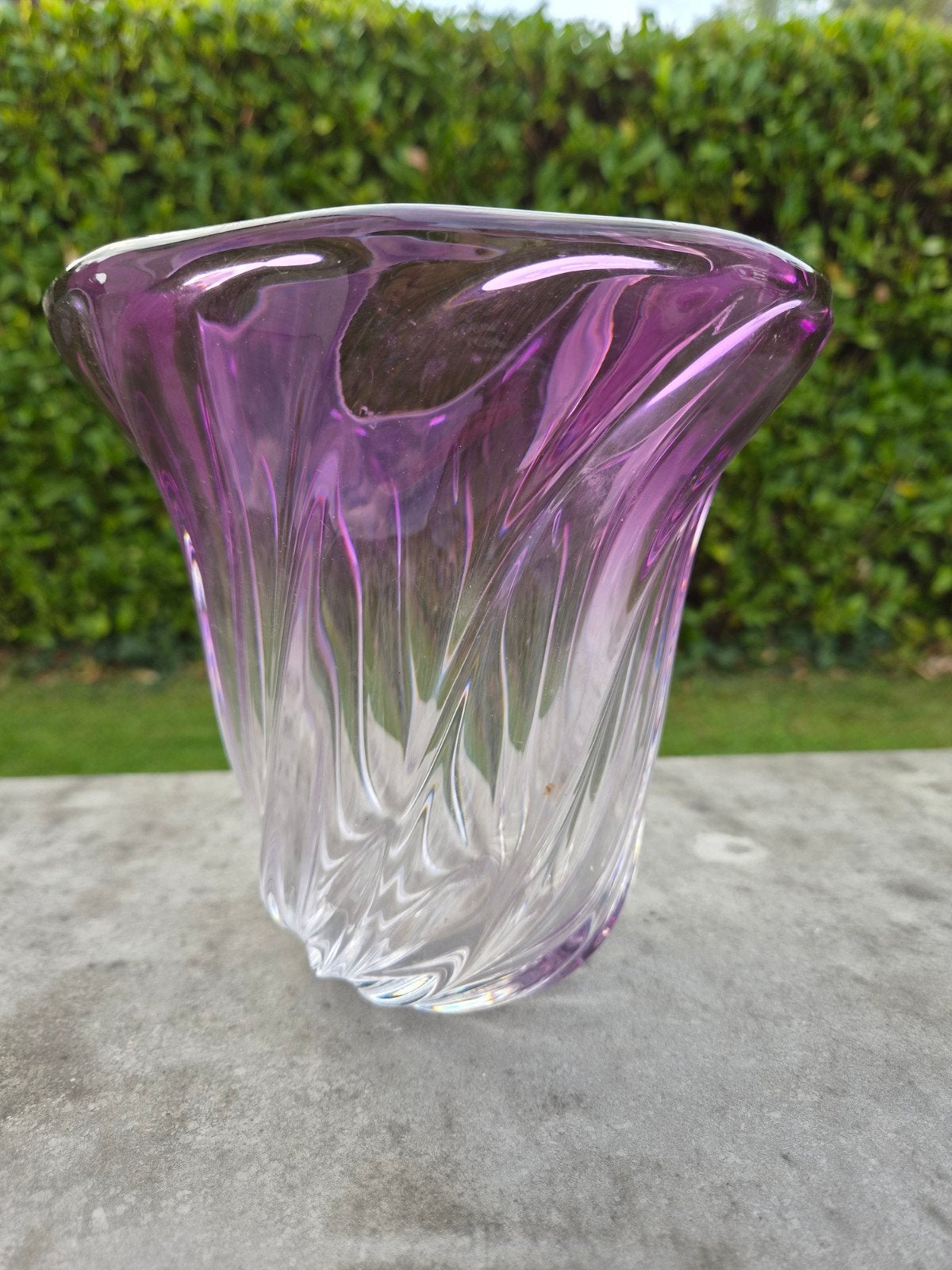 Vase « Torsade » vintage en cristal du Val Saint-Lambert (An, Antiquités & Art, Enlèvement