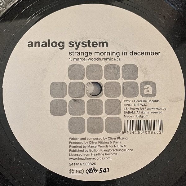 Analog System - Strange Morning In December, Enlèvement ou Envoi, Comme neuf, 12 pouces, Trance