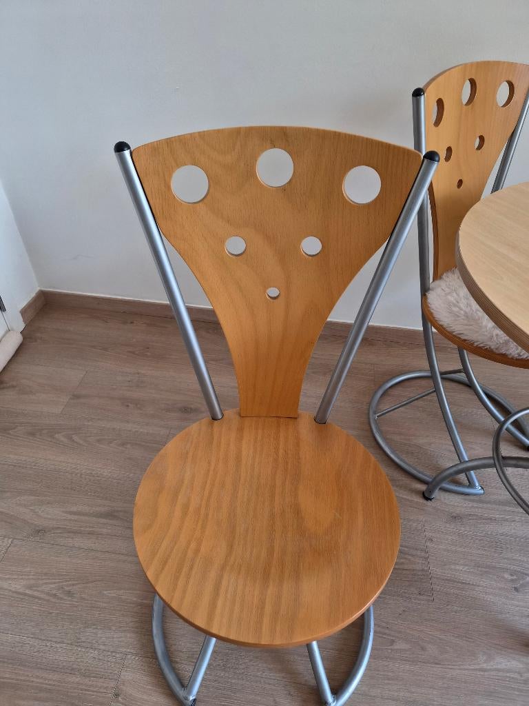 Tafel met 4 stoelen, Huis en Inrichting, Tafels | Eettafels, Ophalen, 100 tot 150 cm, Zo goed als nieuw, Modern
