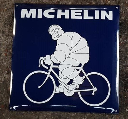 Michelin fiets emaillen reclame decoratie bord showroom, Ophalen of Verzenden, Zo goed als nieuw, Reclamebord