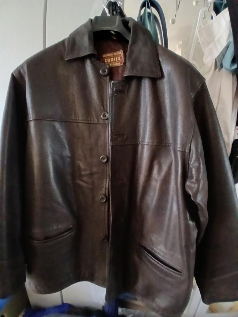 VESTE 3/4 CUIR BUFFLE BRUNE FONCÉE PRIX 50 EUR, Vêtements | Hommes, Vestes | Hiver, Enlèvement, Blanc