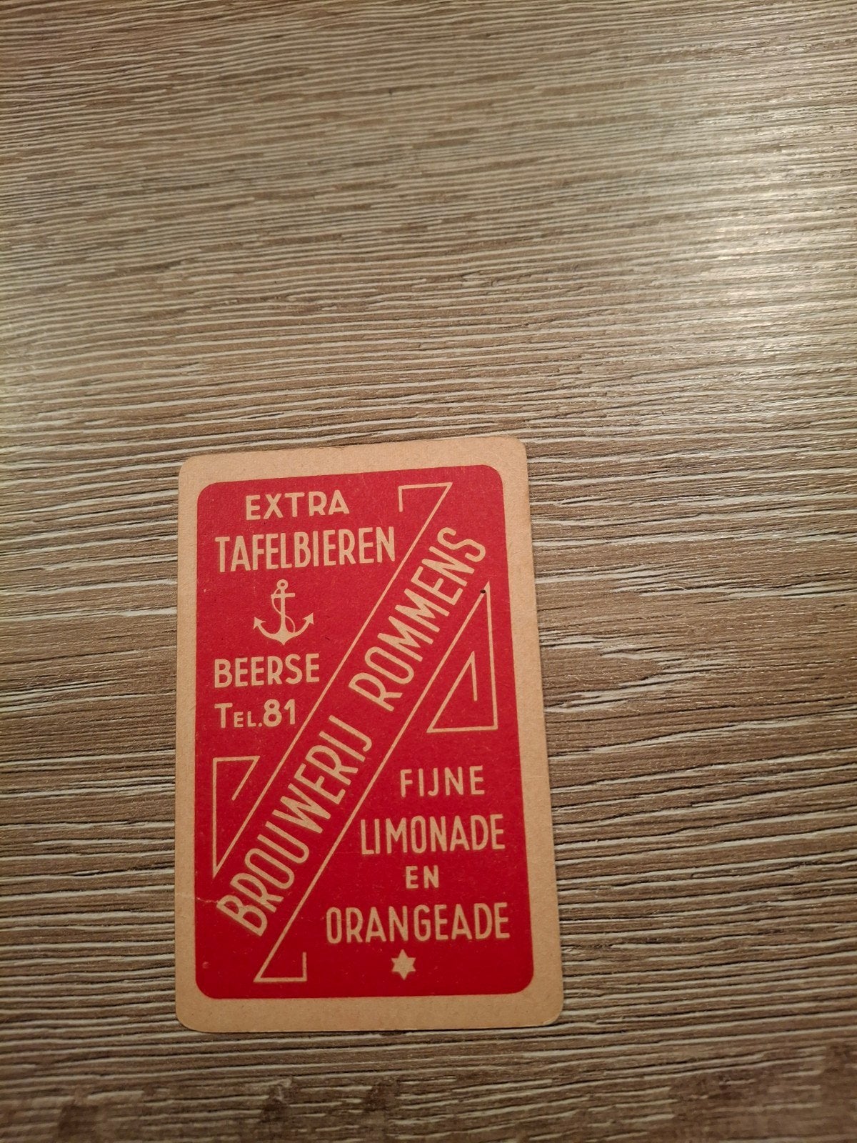Oude speelkaart brouwerij Rommens, Verzamelen, Ophalen of Verzenden