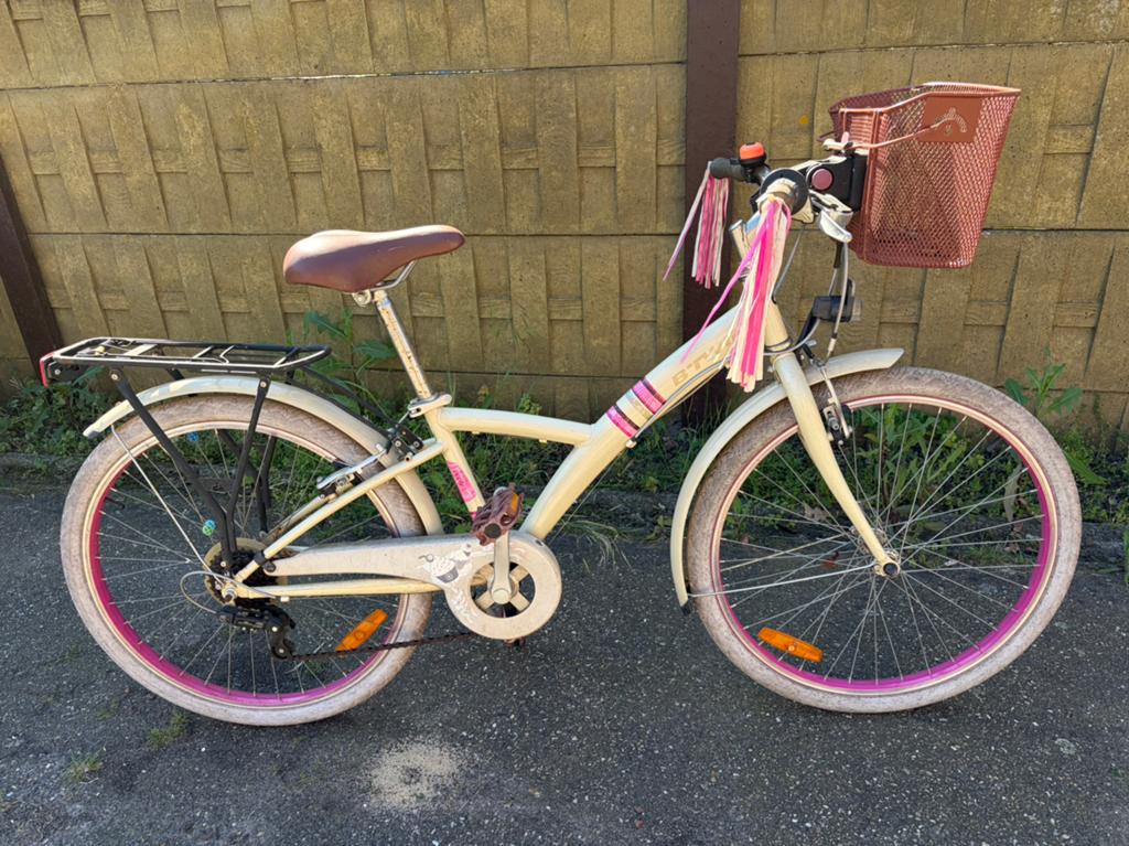 Meisjes fiets, Ophalen, Gebruikt, Velgrem, 24 inch