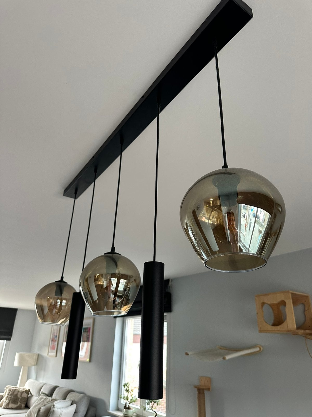 Geblazen glas hanglampen, Ophalen, Zo goed als nieuw, Glas