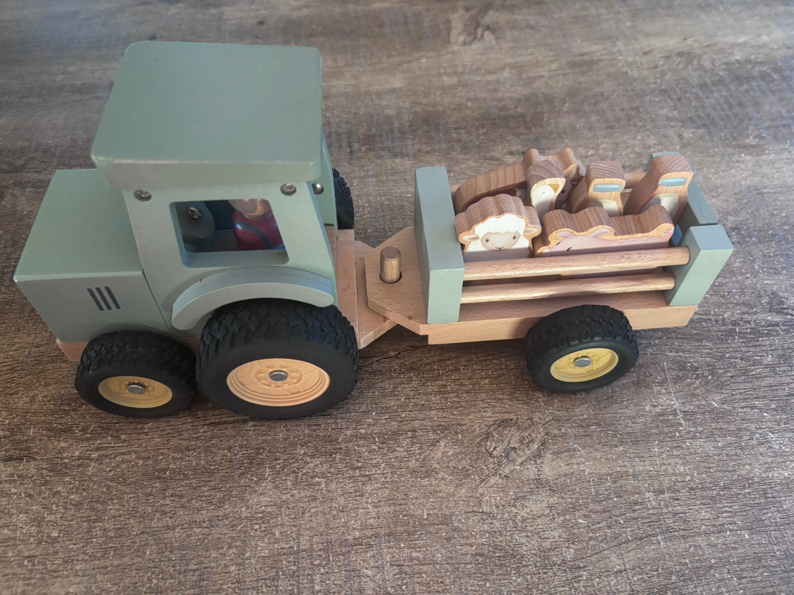 Little dutch tractor met trailer, Ophalen, Gebruikt, Rij- of Hobbelspeelgoed
