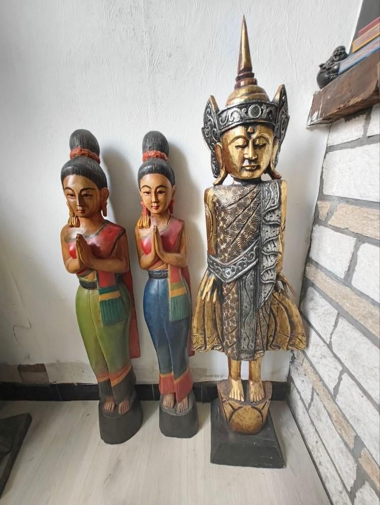 Grote Aziatische houten beelden, Ophalen, Houtsnijwerk, 1 meter - 2 meter, Hout