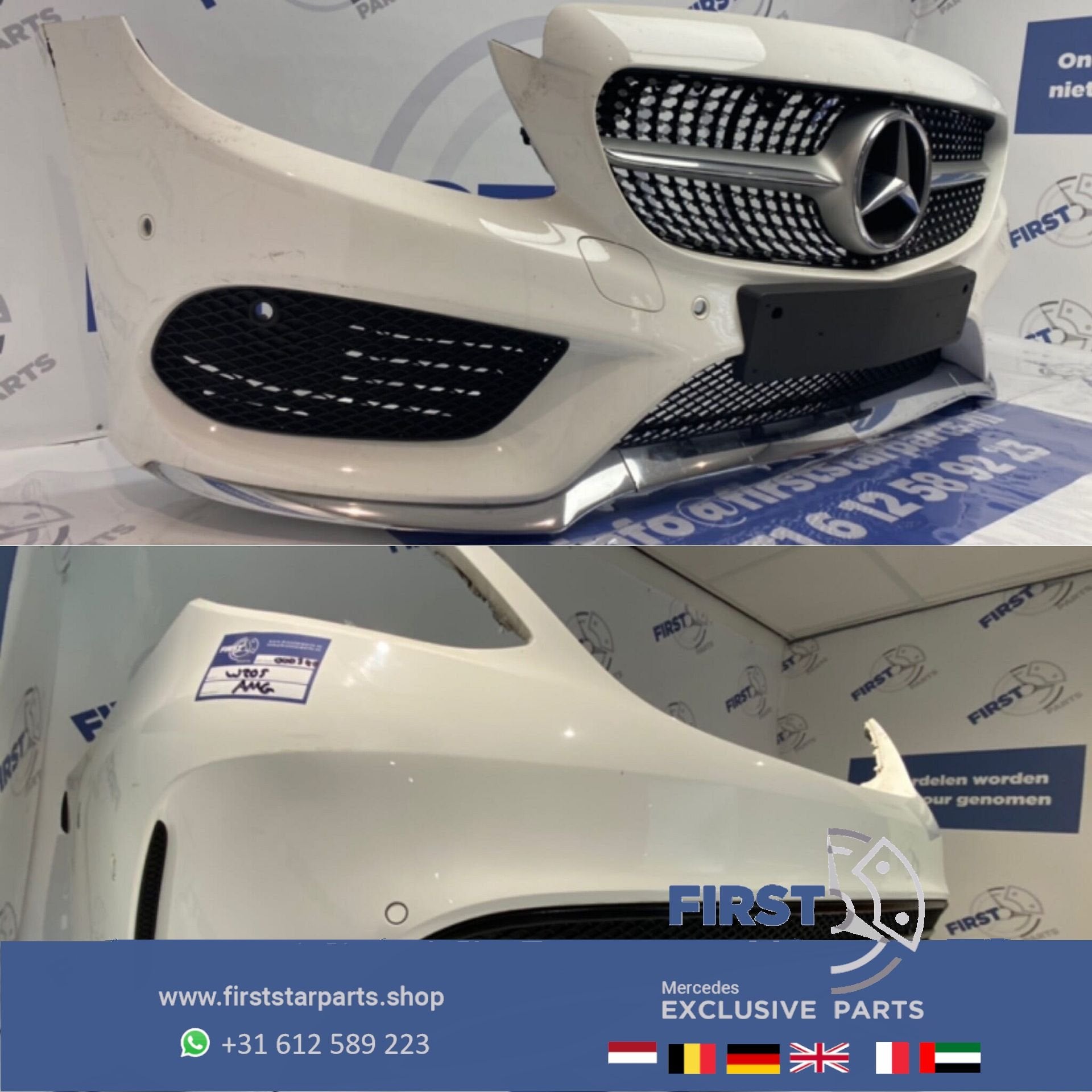 W205 SEDAN AMG BODY KIT WIT C KLASSE VOOR + ACHTER BUMPER or, Gebruikt, -, Ophalen of Verzenden, Bumper