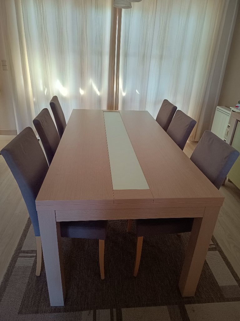 Volledige eetkamer GERESERVEERD !, Huis en Inrichting, Complete eetkamers, Ophalen, Gebruikt, Landelijk modern, 6 tot 8 stoelen