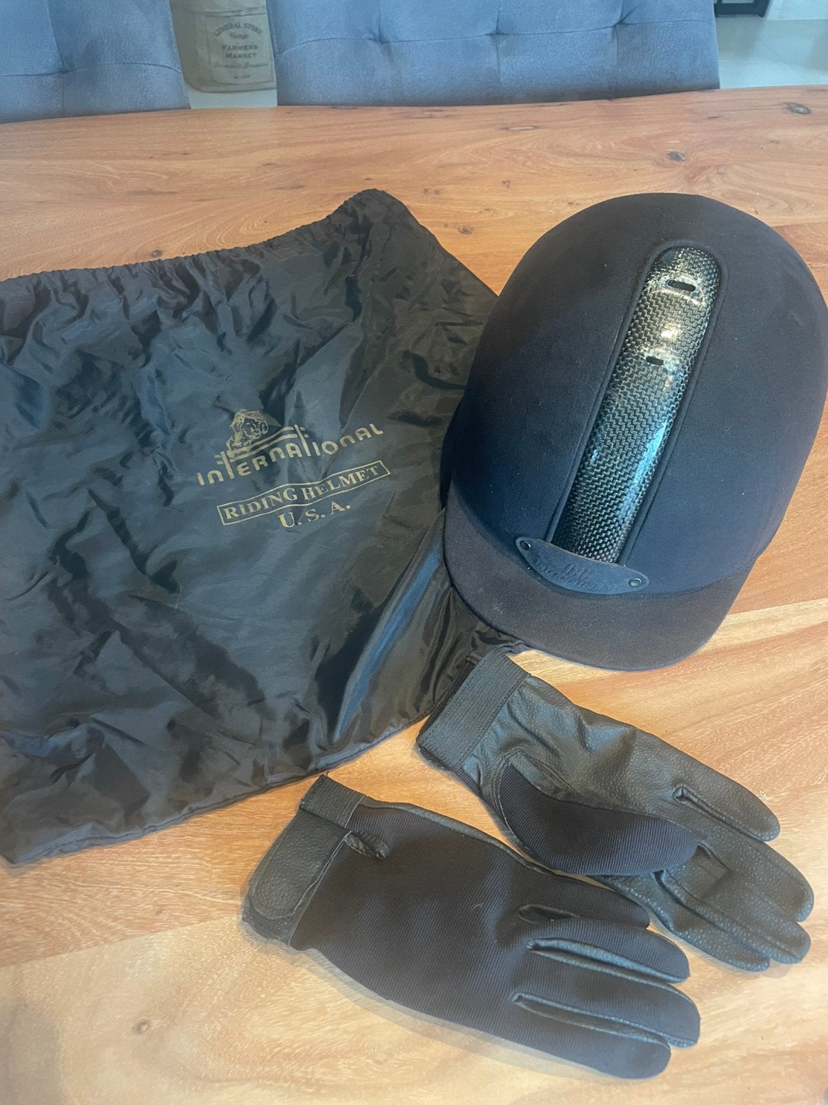 Toque IRH maar 56 + handschoenen, Ophalen, Gebruikt, Zwart, Rijhelm/cap
