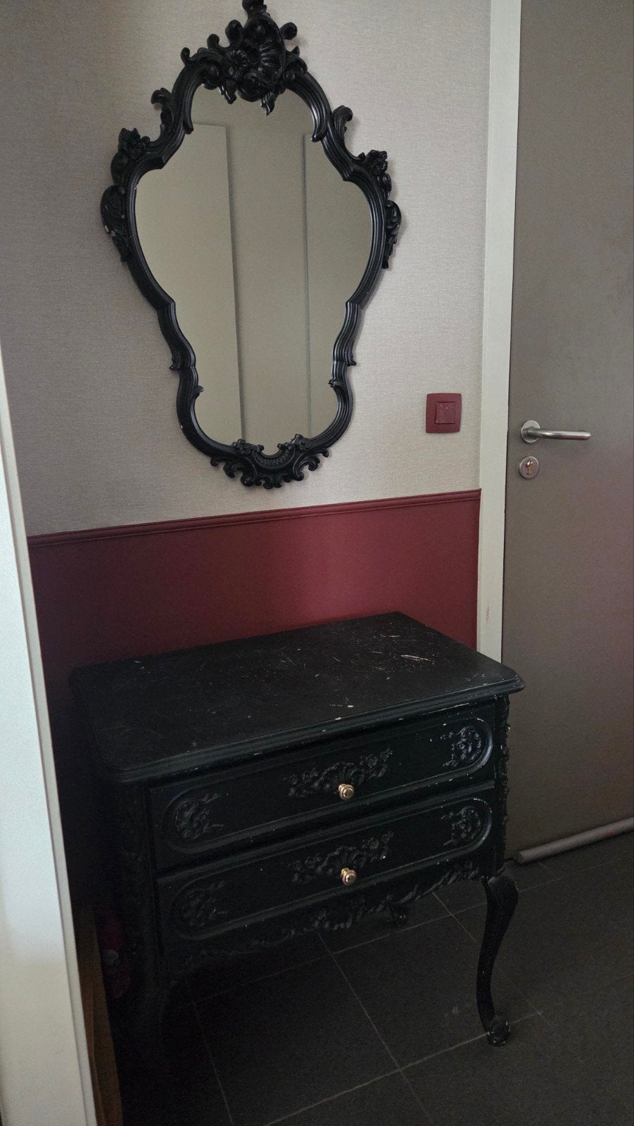 Brocante tafel + spiegel opknapbeurt nodig, Huis en Inrichting, Ophalen