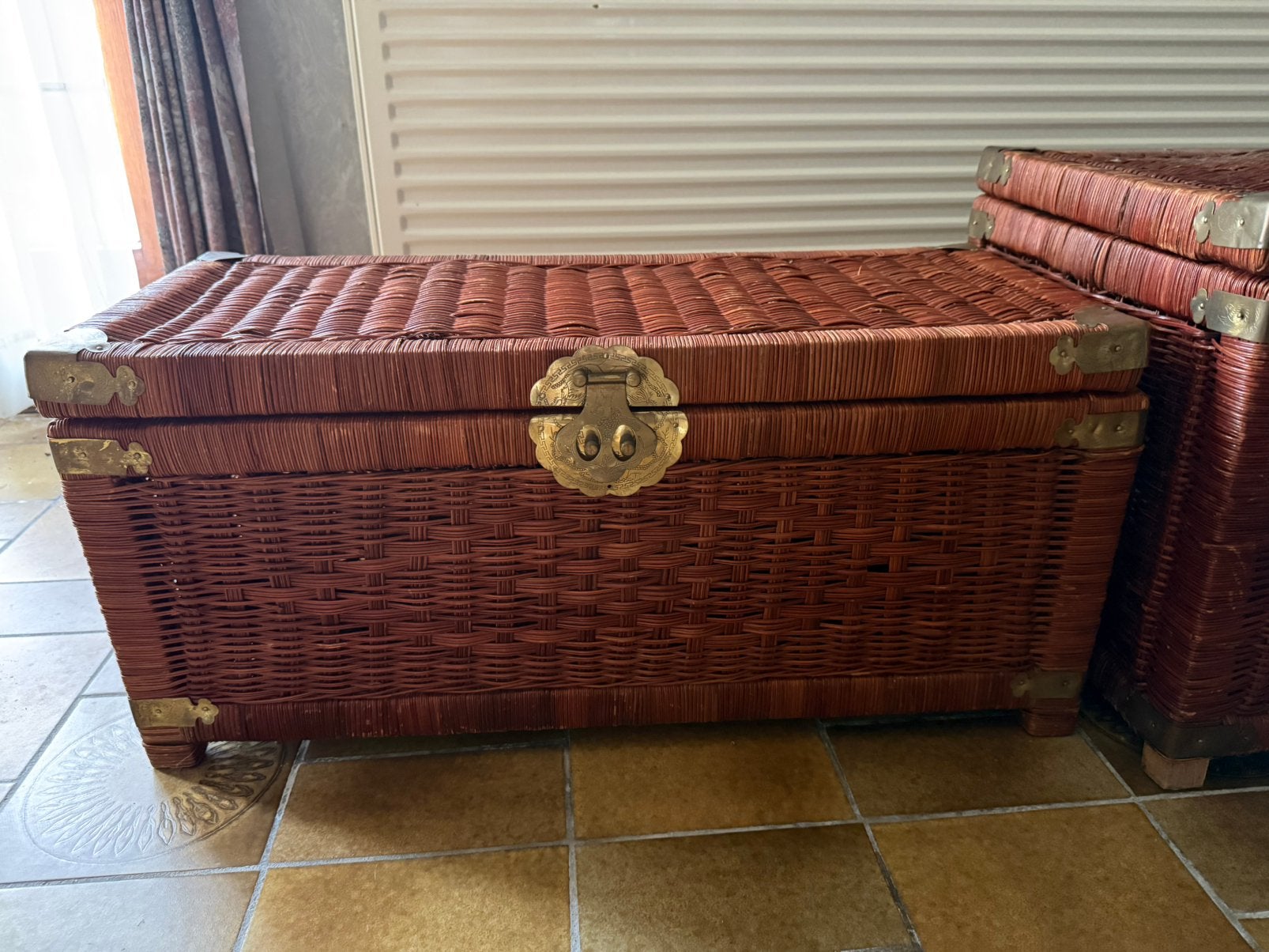 ensemble de boîtes à couvertures vintage en rotin, Maison & Meubles, Accessoires pour la Maison | Coffres, Comme neuf, Enlèvement