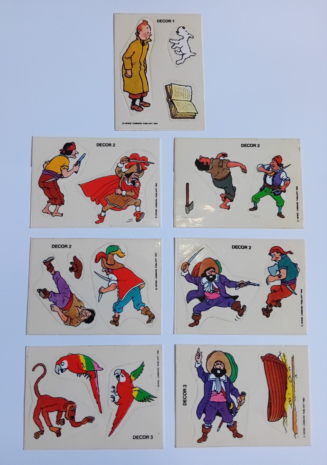 Kuifje, het geheim van de eenhoorn: stickers, stickers, 1982, Verzenden, Kuifje