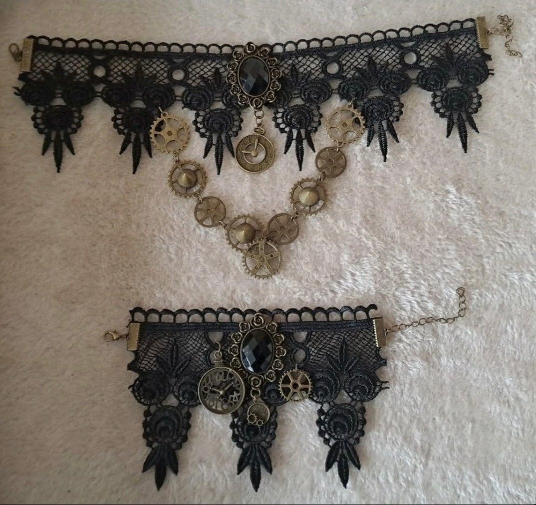 steampunk choker en armband, Enlèvement ou Envoi