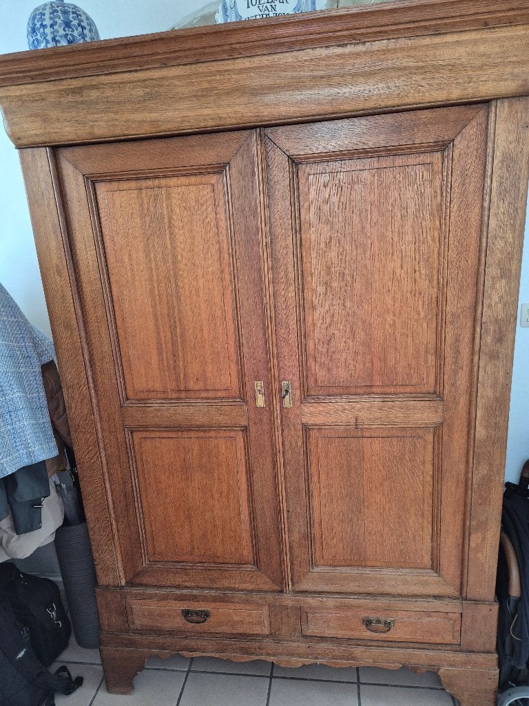 Antieke eikenhouten kast, 25 à 50 cm, 100 à 150 cm, Utilisé, Chêne