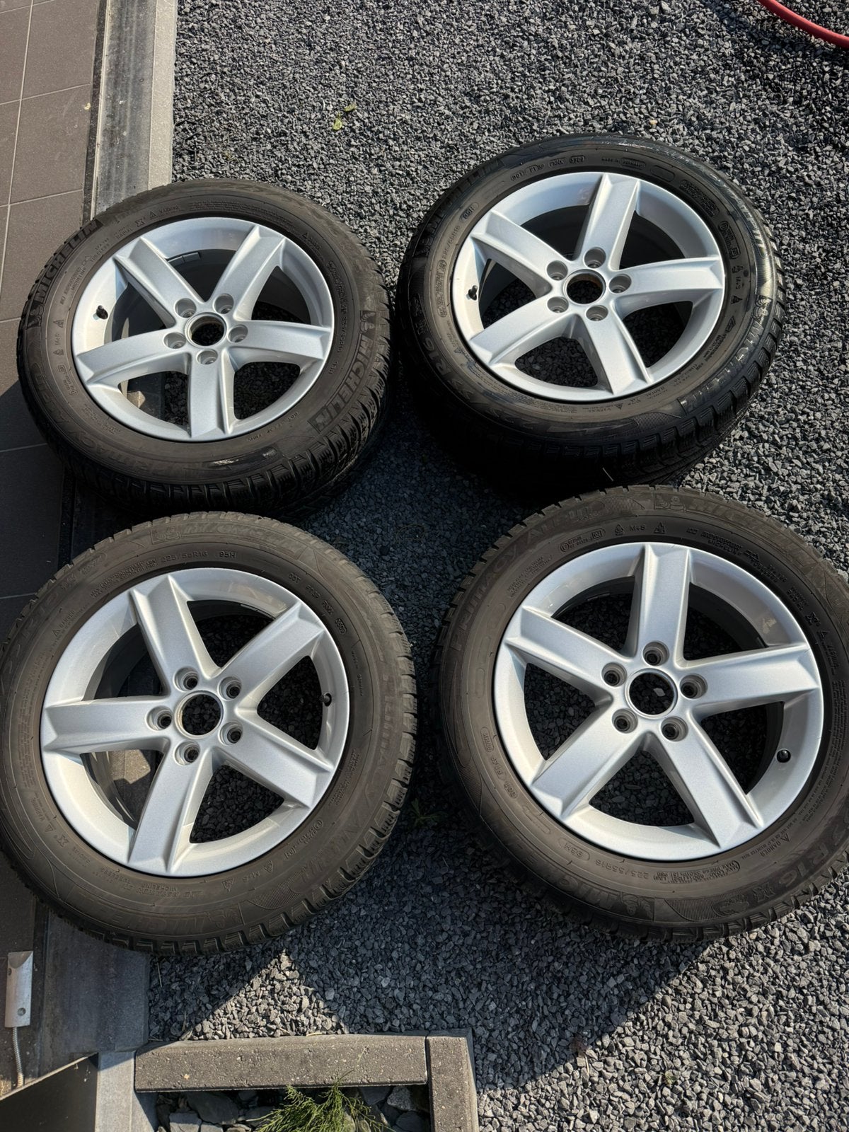 Originele audi velgen met winterbanden, Auto-onderdelen, Banden en Velgen, Ophalen, Winterbanden, Velg(en)