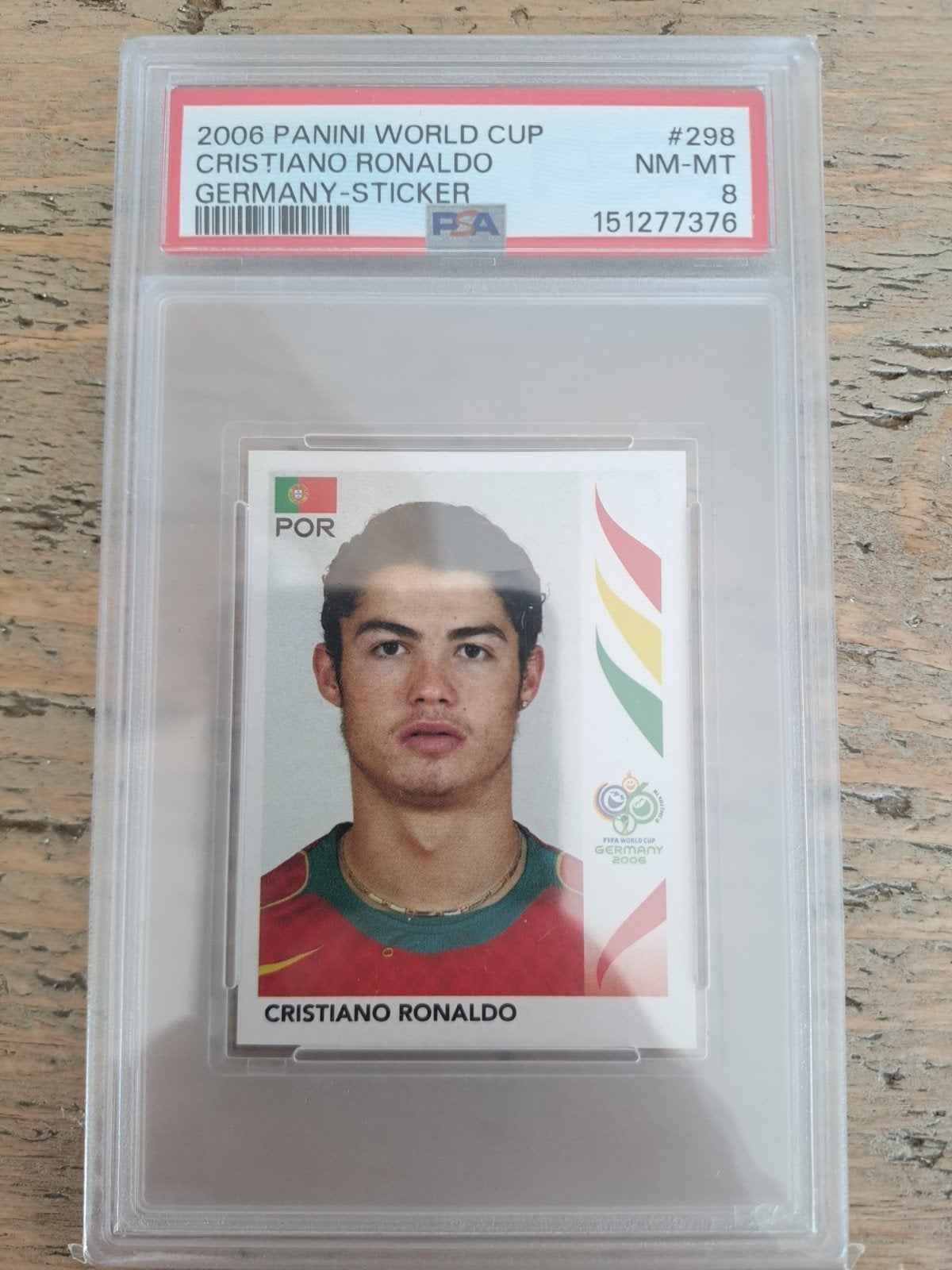 rookie Cristiano Ronaldo 2006 Panini PSA 8 !!, Ophalen of Verzenden