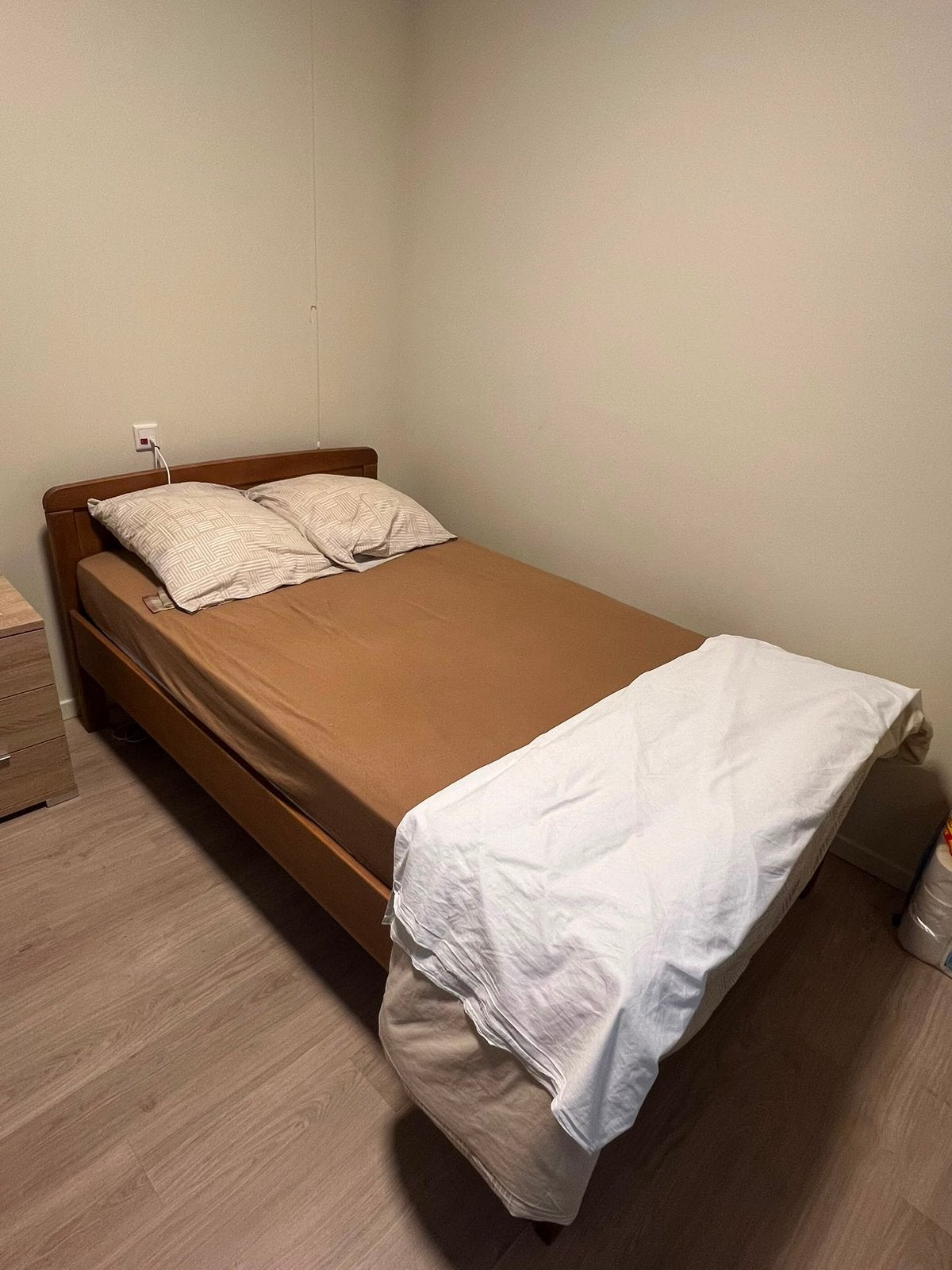 Lit double 1m20 x 2 m, Maison & Meubles, Queen size, Comme neuf, Brun, Enlèvement