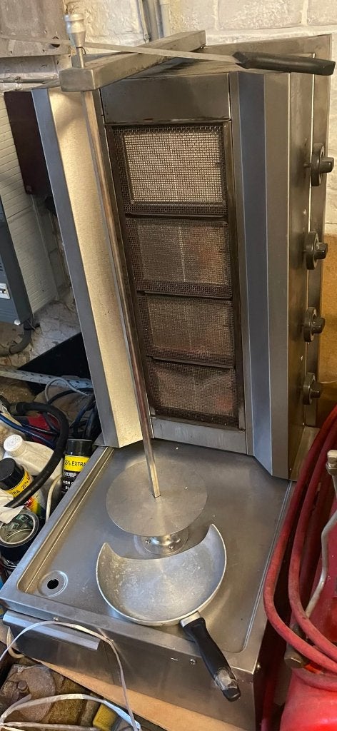 Machine à kebab pro 4 brûleurs gaz + couteau électrique, Enlèvement, Utilisé, Cuisinière, Friteuse et Grils