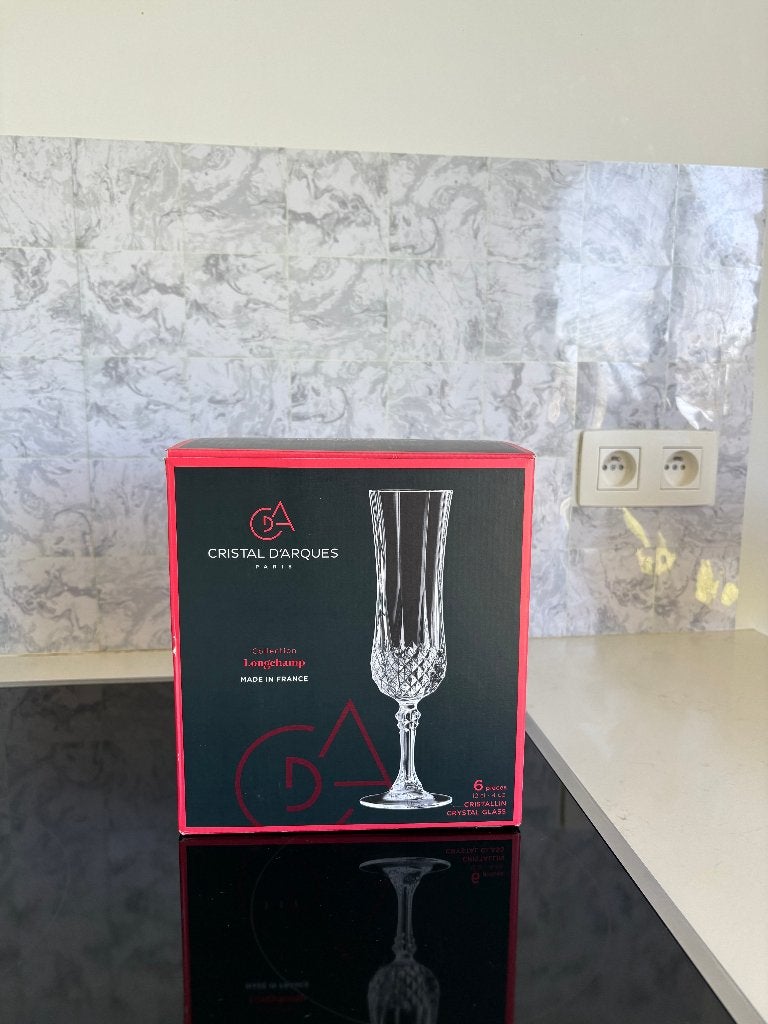 Verres à champagne en cristal, 6 pièces (NOUVEAU), Collections, Enlèvement, Neuf, Autres types